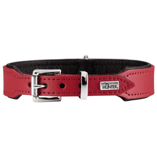 Hunter – Halsband Basic – Hundehalsband Gr Halsumfang 29 – 33 cm rot/schwarz