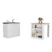 Ebern Designs Covelo 2-Piece Kitchen Set w/ Utility Sink Cabinet & Kitchen Island, White Light Oak in Brown/White | Wayfair