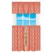 Red Barrel Studio® Felicija Geometric Tailored 58" Kitchen Curtain Polyester in Orange/White | 36 H x 58 W in | Wayfair