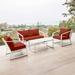Latitude Run® Metal 300 - Person Seating Group w/ Cushions in Red/White | Outdoor Furniture | Wayfair 1B0FC4745C1F461FAA8A2BE20C5BB191