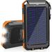 Solar Charger 20000mAh Solar Power Bank Waterproof Portable Charger with Dual 5V USB Port/ Flashlight Compatible