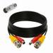 FITE ON 25ft Black BNC Video and Power Cable Wire Cord w/ Connector Compatible with CCTV Security Camera