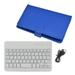 Bluetooth Keyboard and Case Universal 2 in 1 Wireless Bluetooth Keyboard Flip Case Cover with Stand Compatible with iOS or Android Phone[Blue]