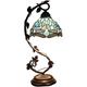 Lampe Tiffany Lampe de lecture de bureau style libellule en vitrail bleu marine, base de lampe de