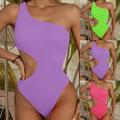 Cheers US Women s Bathing Suits One Shoulder Cutout One Piece Swimsuit Swimwear Monokini