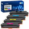 206X Toner Cartridges 206A with Chip Compatible for HP 206A 206X W2110X W2110A Toner Cartridge for laserjet MFP M283fdw M283cdw M282nw Pro M255dw Printer Ink(Black Cyan Magenta Yellow 4-Pack)