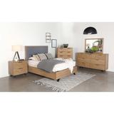 Taylor Upholstered Bed Light Honey Brown and Grey