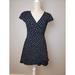 Brandy Melville Dresses | Brandy Melville Ladies Size Small Robbie Floral Wrap Around Dress Navy White | Color: Blue | Size: S