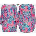 Lilly Pulitzer Dresses | Lilly Pulitzer Nwt Miri Silk Caftan Tiki Pink Gypsea Size 00 | Color: Gold/Pink/Tan | Size: 00