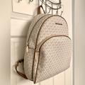 Michael Kors Bags | Michael Kors Abbey Medium Logo Backpack | Color: Cream/White | Size: Os