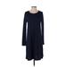 Gap Casual Dress - A-Line: Blue Solid Dresses - Women's Size Small