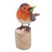 Red Barrel Studio® Handmade Robins Meal Wood Statuette Wood in Brown/Orange | 7 H x 4.7 W x 2.8 D in | Wayfair D7F00D9A045D4A09816C4A53380FD480