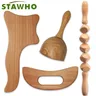 Outil de massage thérapeutique en bois ensemble de masseur en bois anciers à rouleau et outil de