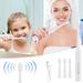 Feiboyy 1Set White Electric Toothbrush With 4 Brush Heads For Adult Kids Vibration Household Cleaning Electric Toothbrush