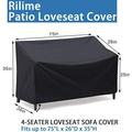 4-Seater Outdoor Sofa Cover Waterproof Outdoor Couch Cover Heavy Duty Patio Furniture Covers for Outdoor Seating Windproof Patio Sofa Covers for Winter