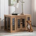 Large Dog Crate Furniture Linor Wooden Dog Crate Kennel with Double Doors Dog Crate End Table for Small Medium Large Dogs Indoor Heavy Duty Dog Crates Cage Furniture (Medium)