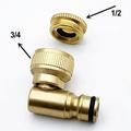 FANJIE 3/4â€� Brass Nickel Plated swivel 90 Degree Garden Tap Adapter Rotary Connector