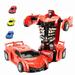 LNGOOR Trading Robot Car Transforming Robot Toys 2 in 1 Button Deformation Vehicle Robot Car Transforming Robot Car for 4 5 6 7 8 Toddler Infant Kids Boys Girls(Red)