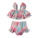 Toddler Baby Girl Mermaid Scale Print Ruffle Tops Shorts Outfits 2Pcs Children Girl Swimsuit Bathing Suit