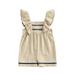 Coduop Toddlers Baby Girls Summer Bodysuit Fly Sleeve Hollow Out Ruffle Infant Jumpsuit Playsuit