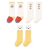 3 Pairs Children s spring Summer fall soft children s toddler baby girls Boys crewneck socks - Bear Series - M