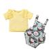 Itsun Toddler Outfits for Girls Baby Girls Cotton Leopard Fruit Print Overalls Cute Clothes Tow-piece