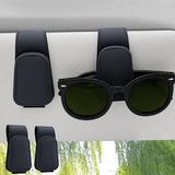 2 Pack Sunglasses Holders for Car Sun Visor Magnetic Leather Glasses Eyeglass Hanger Clip for Car Visor Sunglass Holder Glasses Hanger Clip Sunglasses Clip for Car Visorï¼ˆBlackï¼‰