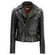 Golden goose destiny leather biker jacket with crystals