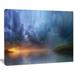 Design Art Dense Blue Clouds Over Lake Graphic Art on Wrapped Canvas
