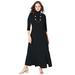 Plus Size Women's Mockneck Slit Maxi Dress by Jessica London in Black (Size 30 W)