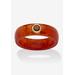 Women's .30 Tcw 10K Gold Garnet And Genuine Red Jade Yellow Gold Band Ring by PalmBeach Jewelry in Red (Size 9)