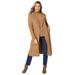 Plus Size Women's Cashmere Collared Duster by Jessica London in Brown Maple (Size L)