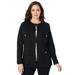 Plus Size Women's Military Ponte Jacket by Jessica London in Black (Size 20 W)