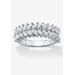 Women's 2.60 Cttw. Platinum Plated Silver Marquise-Cut Cubic Zirconia Anniversary Ring by PalmBeach Jewelry in Silver (Size 6)