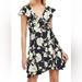 Free People Dresses | Free People French Quarter Floral Wrap Mini Dress, Black | Color: Black/Cream | Size: Xs