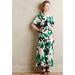 Anthropologie Dresses | Anthropologie Two Whit Mareta Floral Midi Dress In Green Pink Size Xs | Color: Black/Green | Size: Xsp