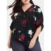 Torrid Tops | 3x Plus Size Torrid Harper Georgette Beautiful Floral Blouse Dressy Top Shirt | Color: Black/Red | Size: 3x