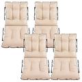 Superkissen24. Sun Lounger Cushion Seat Pad - Set of 4 48x48x48 cm Seat cover for Sunbeds, Garden Chairs, Loungers, Seatings - Outdoor/Indoor Relaxer Chair Pillow - Waterproof - Beige linen