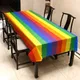Nappe de table rectangulaire imperméable thème arc-en-ciel coloré fournitures de fête