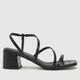 schuh Wide Fit sacha croc block high heels in black