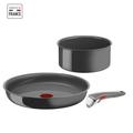 Tefal ingenio Lot de 3 pieces, Poele 28 cm, Casserole 18 cm, Poignée, Induction, Céramique,