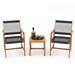 Costway 3 Pieces Acacia Wood Patio Furniture Set with Armchairs Coffee Table