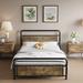 Williston Forge Amelie 43.3" Bed Frame Wood/Metal in Black/Brown | 43.3 H x 82.9 W x 60.9 D in | Wayfair D9D454F53BCE49359C615304B44DED44