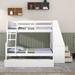 Ignazio Twin Over Full Standard Bunk Bed w/ Built-in-Desk by Harriet Bee Wood in White | 61.3 H x 96.5 W x 94 D in | Wayfair