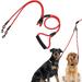 Innens Retractable Double Dog Leash No Tangle 360Â° Swivel Dual Dog Walking Leash with Foam Soft Handle Heavy Duty Dual Leash for Large Dogs (Red S)