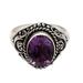 Sparkling Marvel,'Sterling Silver Cocktail Ring with Faceted Amethyst Stone'