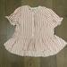 Madewell Tops | Madewell Studio Ruffle-Hem Top In Cecilia Stripe | Color: White | Size: S