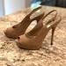 Gucci Shoes | Gucci Sling Back Heels Size 37 | Color: Tan | Size: 37