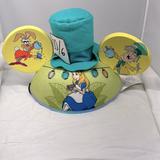 Disney Accessories | Disney Parks Alice In Wonderland Mickey Ear Hat Mad Hatter Tea Party 10/6 Adult | Color: Blue/Green | Size: Os