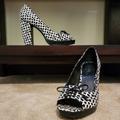 Coach Shoes | Coach Corey Peep-Toe Platform Pumps | Color: Black/White | Size: 8